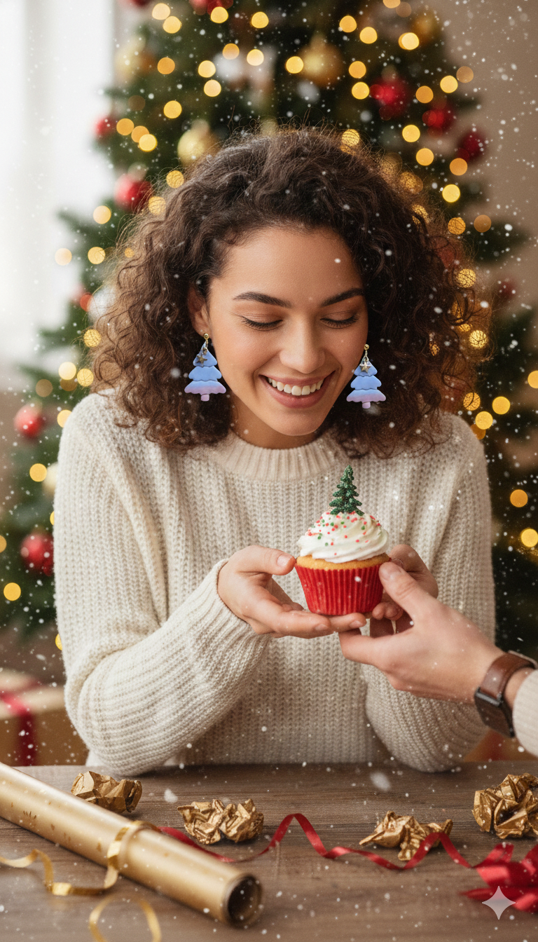 Aurora Frost Pine Dangle Earrings