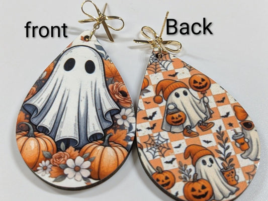 “Haunted Harvest – Ghost Teardrop Earrings”