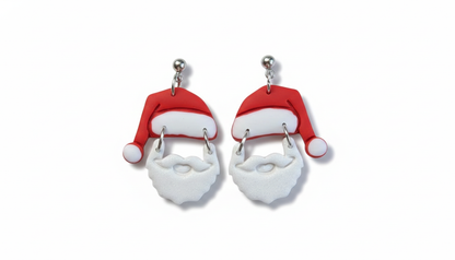 Faceless Santa Dangle Earrings-Glossy