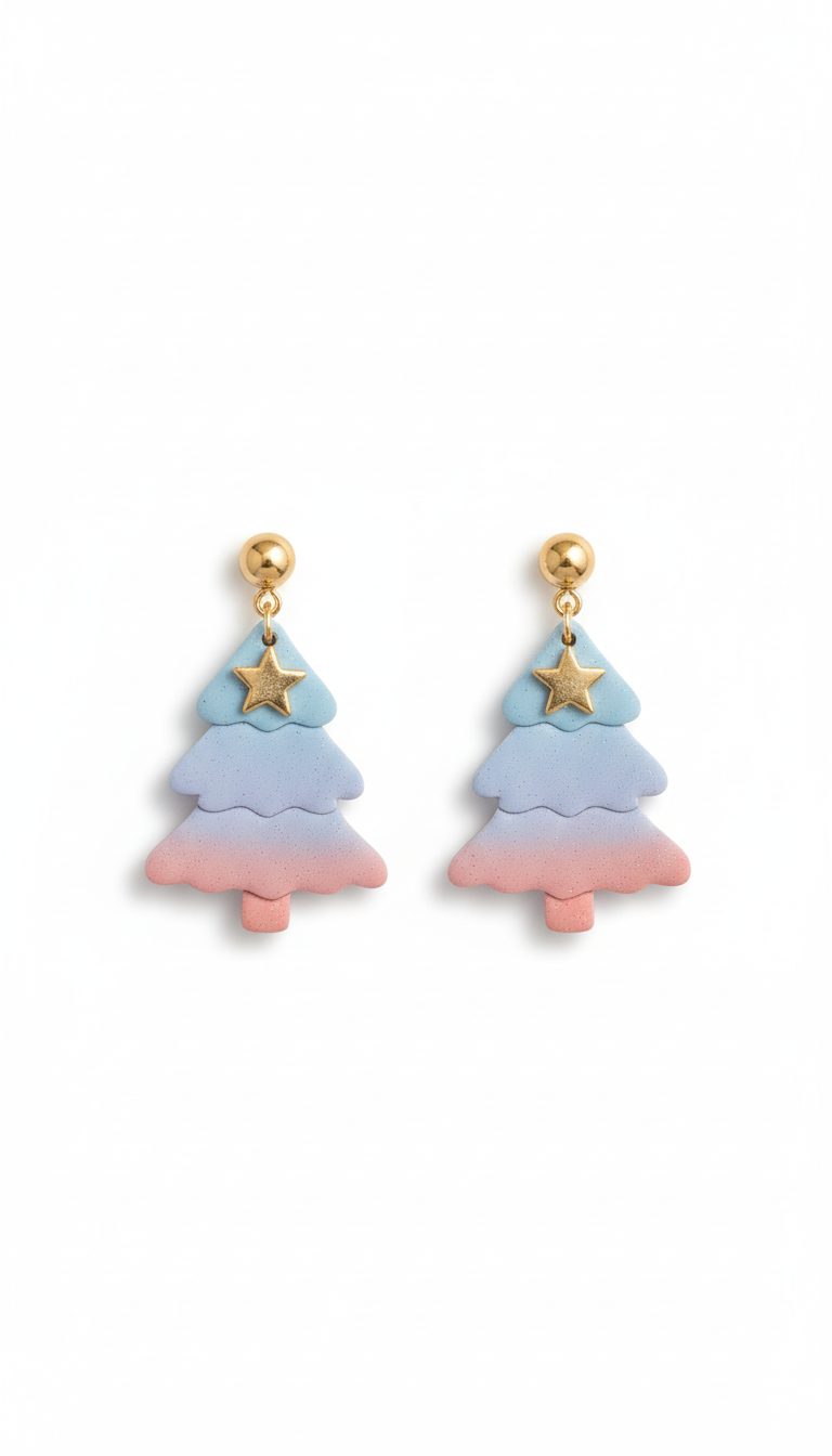 Aurora Frost Pine Dangle Earrings