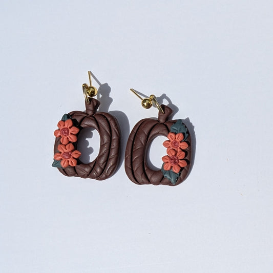 Pumpkin Bloom Earrings – Handmade Fall Jewelry | Indossarte Studio